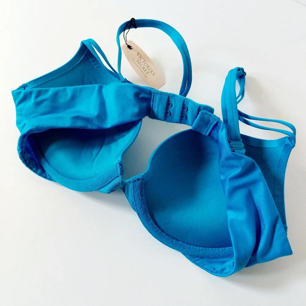 NWT Blue/Teal/Aqua Victoria Secret Very Sexy‎ Padded Pushup Bra 32B style 110374